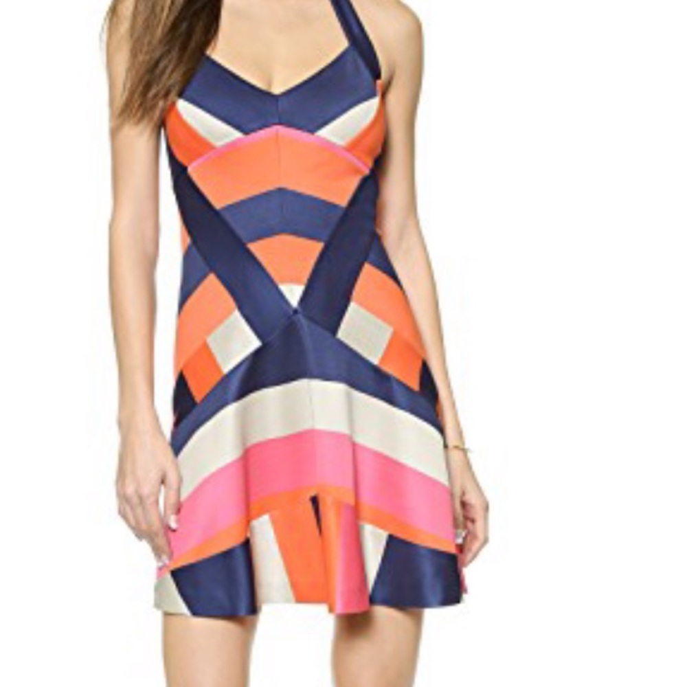 DVF harbor color block mini dress